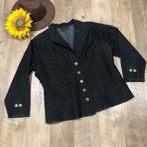 Ashley Stewart Black Wash Denim Jacket Size 20